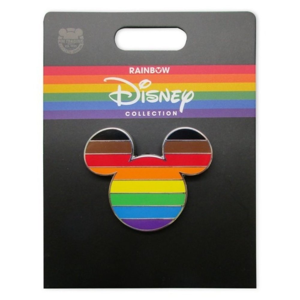 Disney Parks Mickey Mouse Icon Rainbow Collection Intersectional Flag Pin